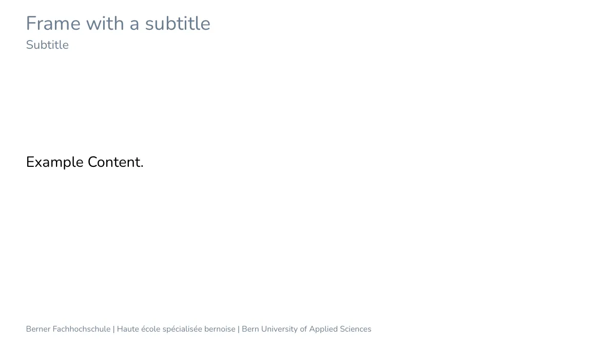 Bern University of Applied Sciences Beamer presentation LaTeX template, page 5 of 11