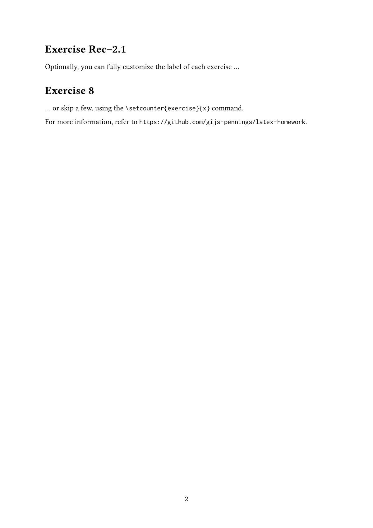 Homework class for maths and computer science LaTeX template, page 2 of 2