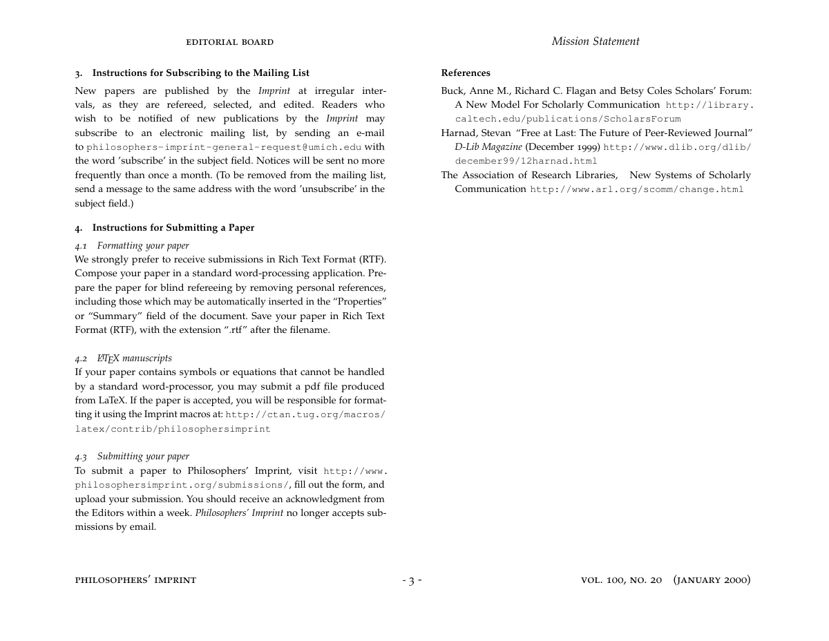 Philosophers' Imprint journal article LaTeX template, page 3 of 3