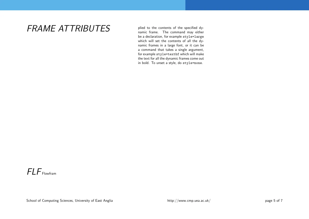 Brochure with flowing frames LaTeX template, page 5 of 7