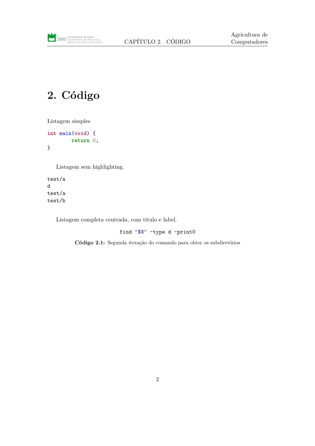 DETI report, Universidade de Aveiro (Portuguese) LaTeX template, page 3 of 3