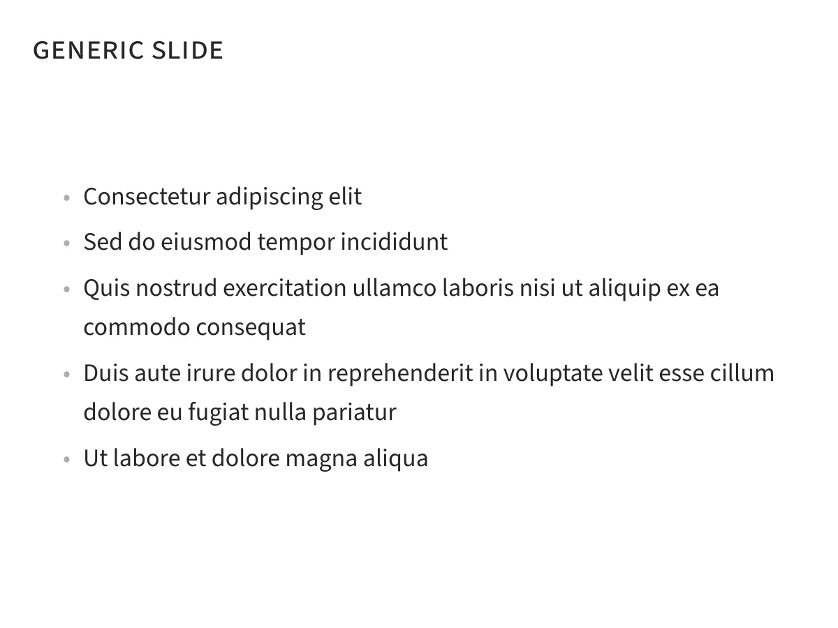 Minimalist academic Beamer presentation, 40 slides LaTeX template, page 2 of 40
