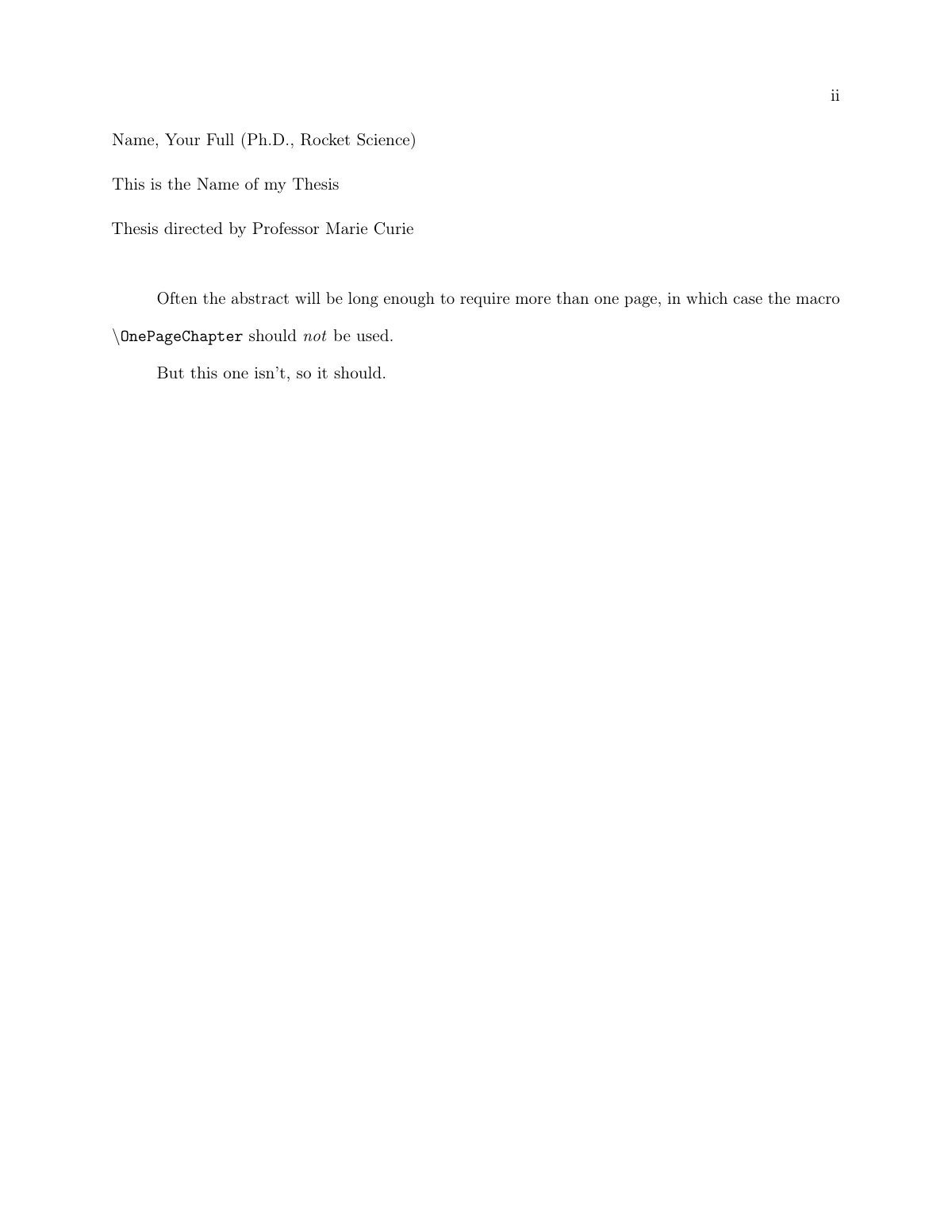 University of Colorado Boulder thesis LaTeX template, page 2 of 23