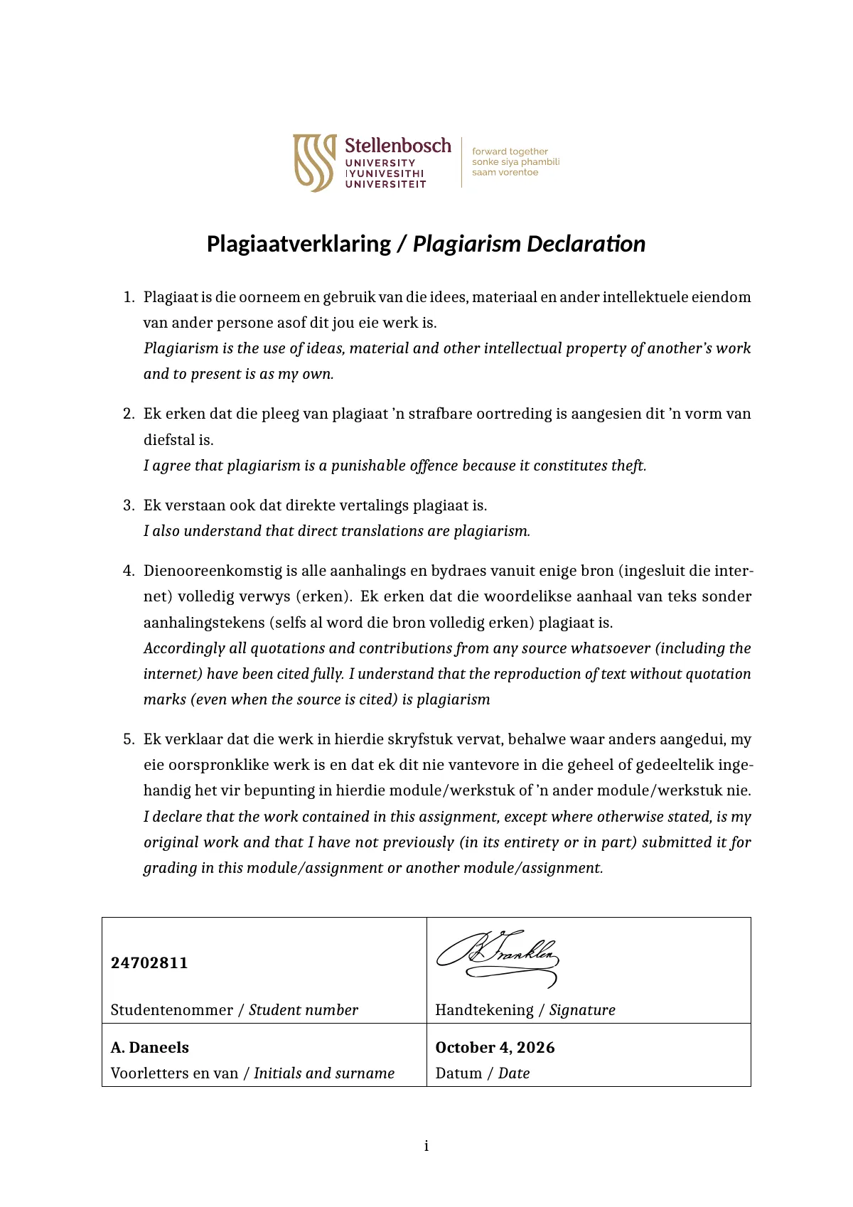 LaTeX-mallen Stellenbosch University Electrical Engineering thesis, sida 2 av 14