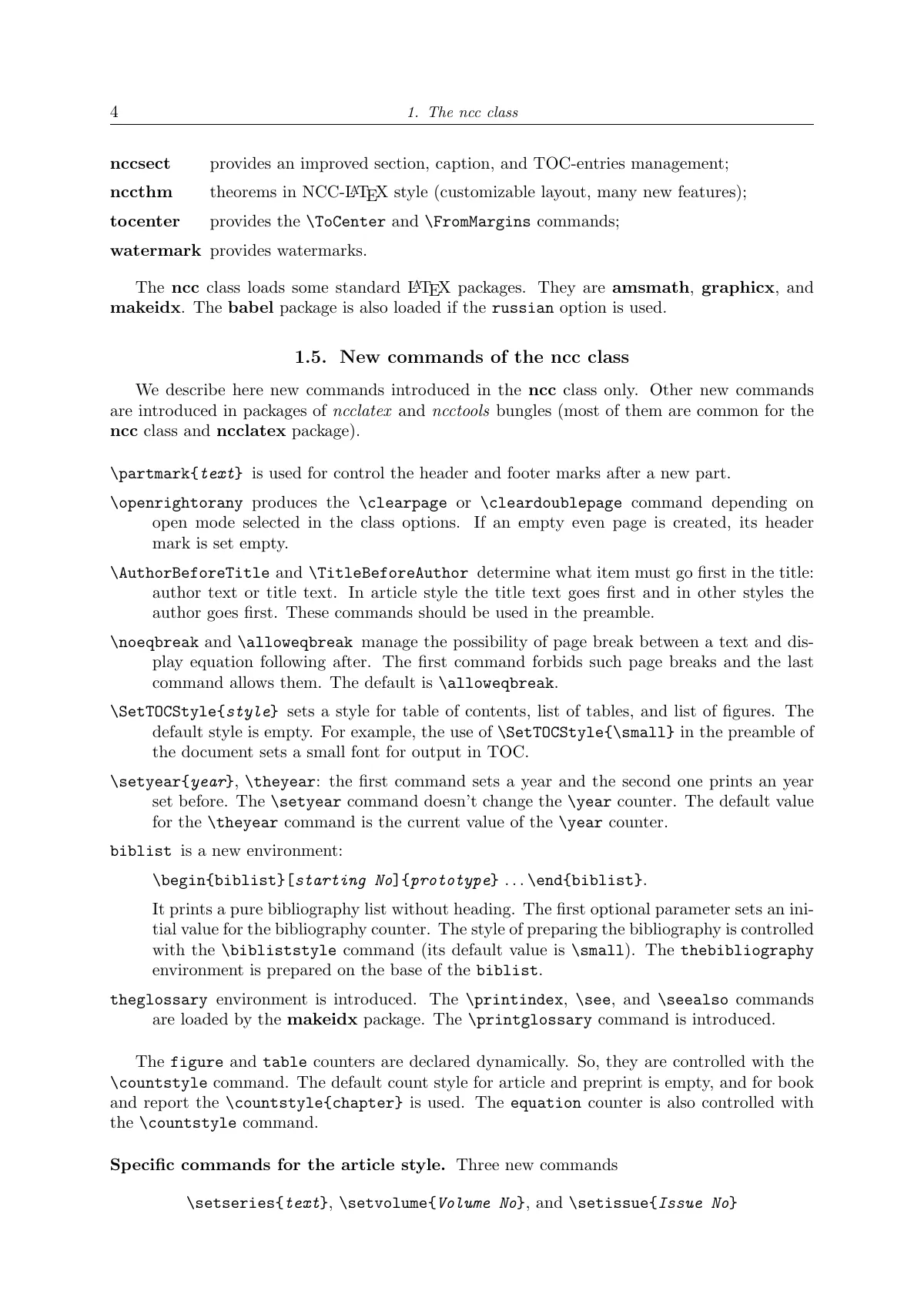 NCC-LaTeX class and packages manual LaTeX template, page 4 of 17