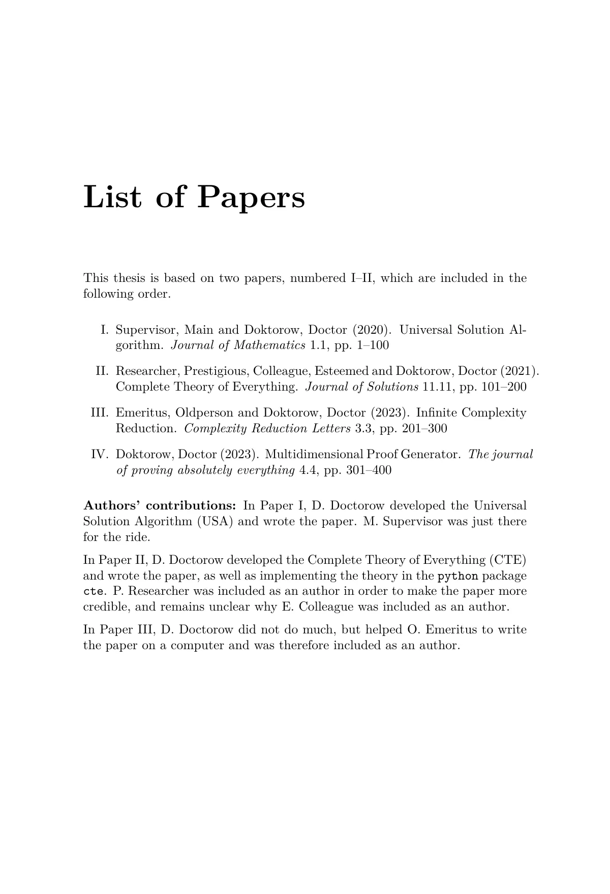 Modèle LaTeX Thèse de doctorat en mathématiques de l'université de Stockholm, page 3 sur 26