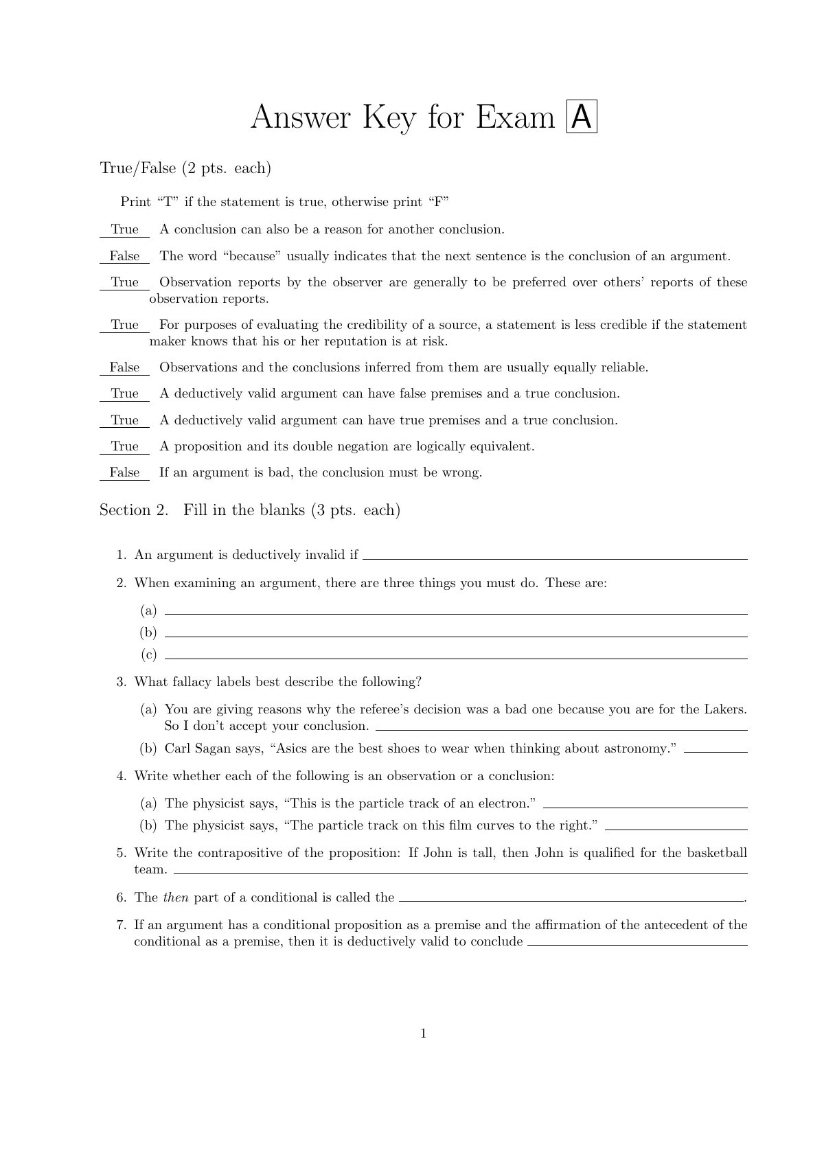 LaTeX-Vorlage Philosophy midterm exam (examdesign C), Seite 2 von 6
