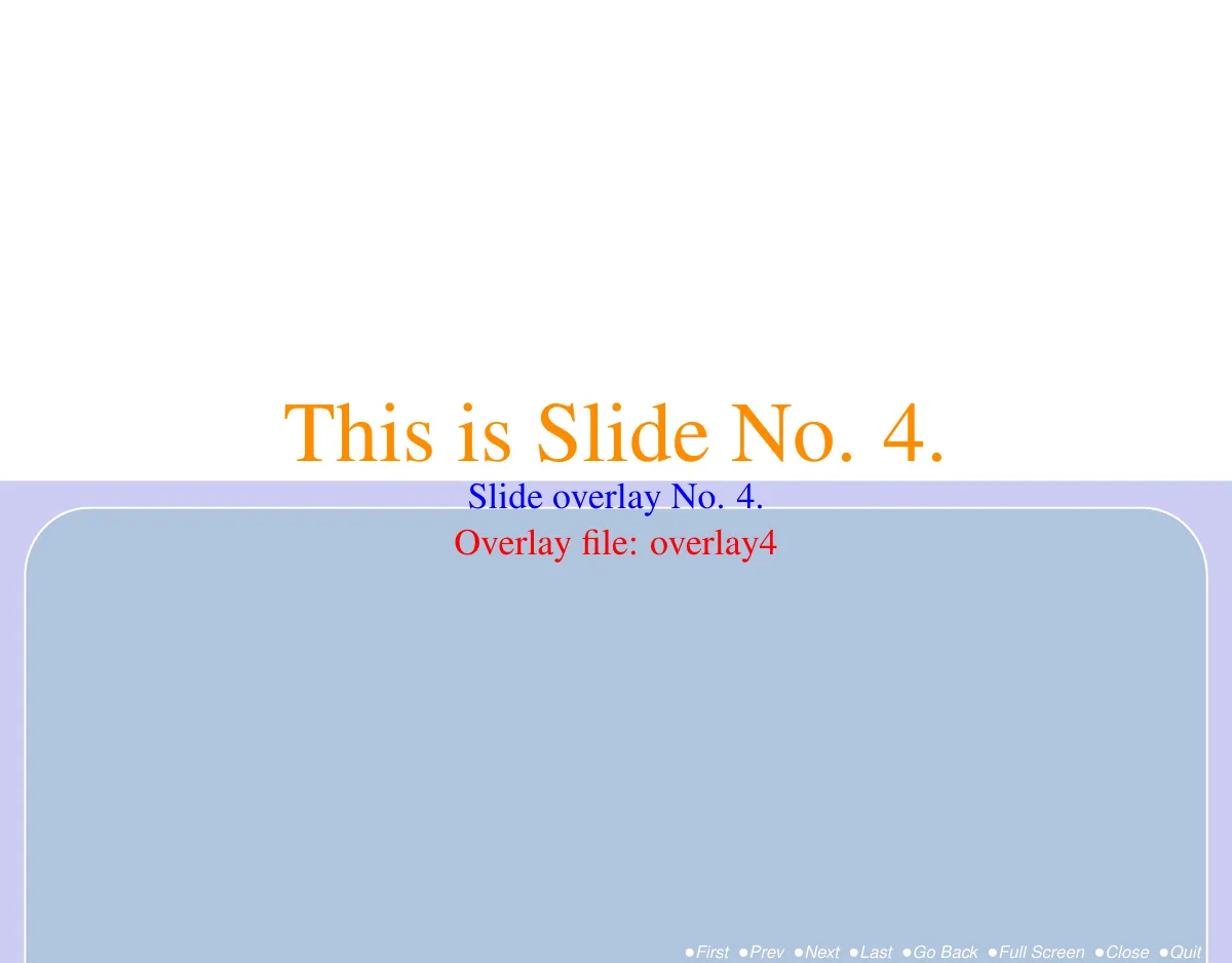 LaTeX-Vorlage On-screen PDF slides with navigation panel, Seite 4 von 24