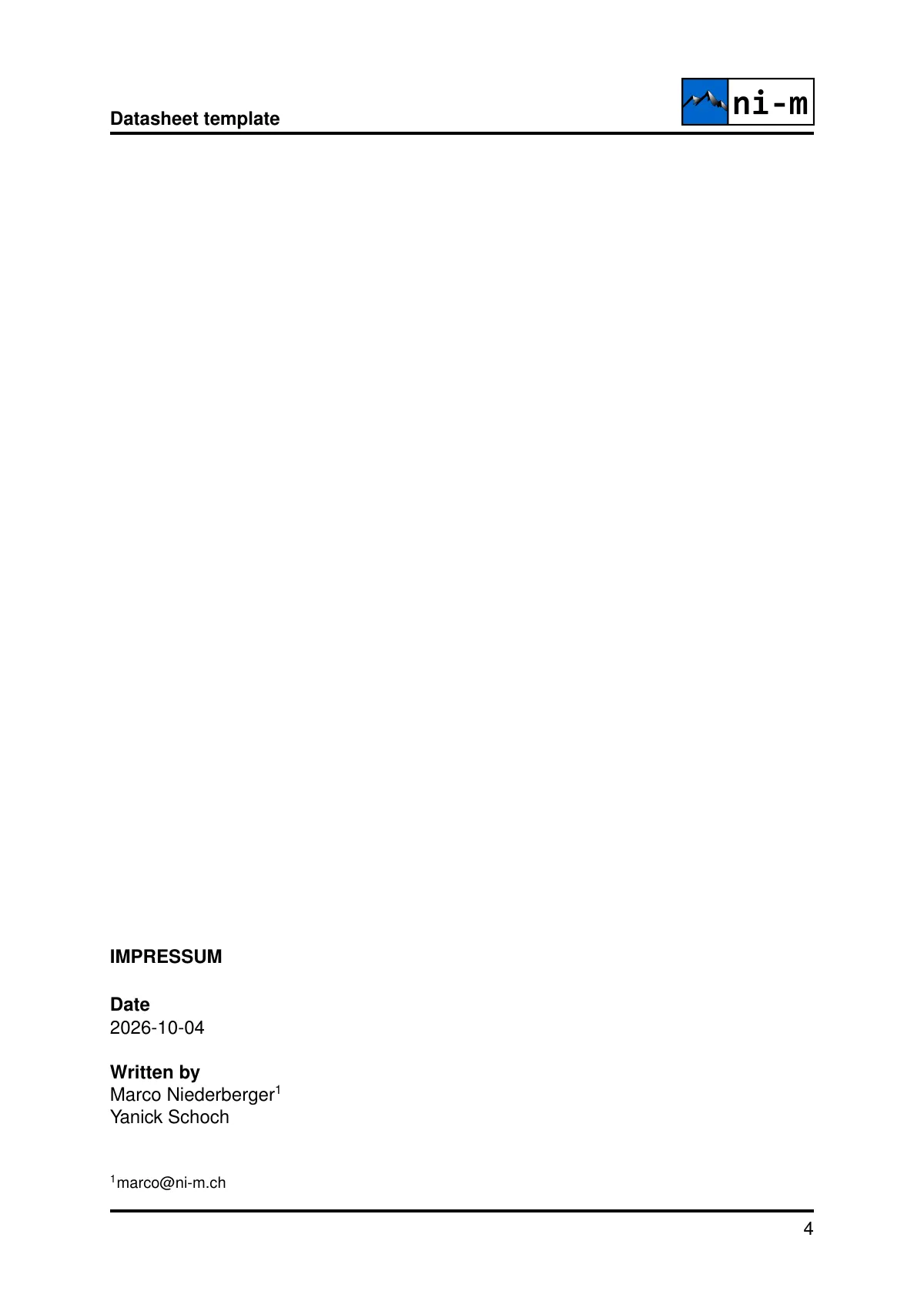 Two-column product datasheet with plots LaTeX template, page 4 of 4
