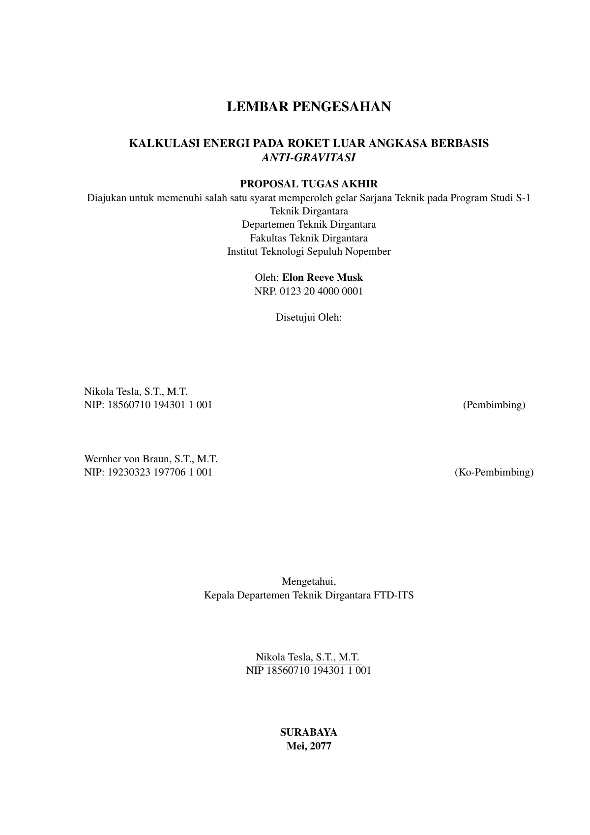 ITS final-year project proposal, Indonesian LaTeX template, page 3 of 25