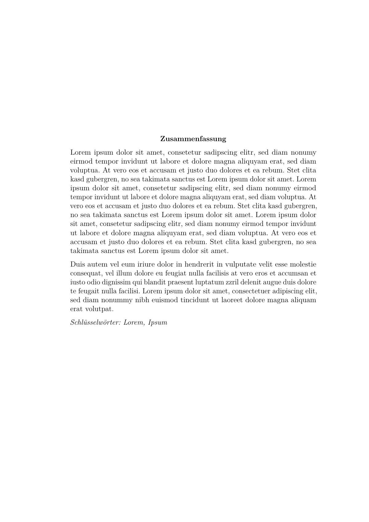 University of Zurich master's thesis, German LaTeX template, page 4 of 27