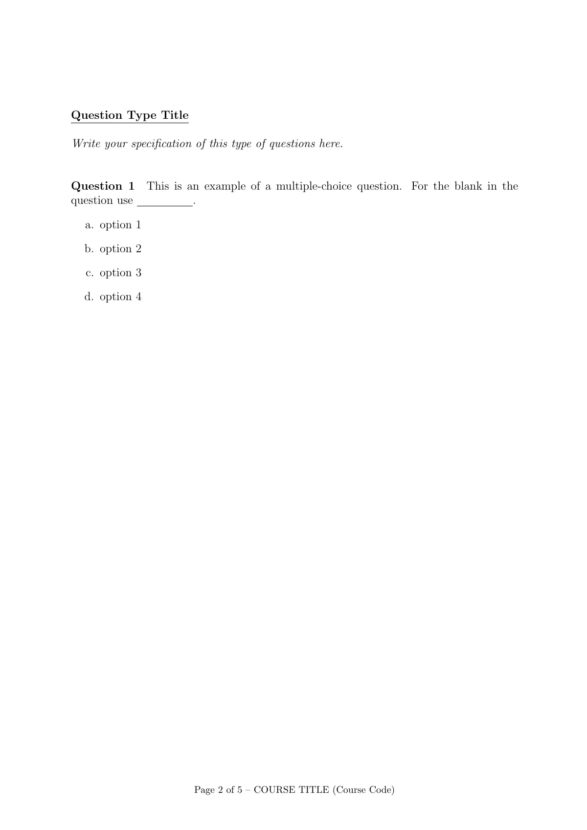 LaTeX-Vorlage Exam paper for Chinese University of Hong Kong, Seite 2 von 5