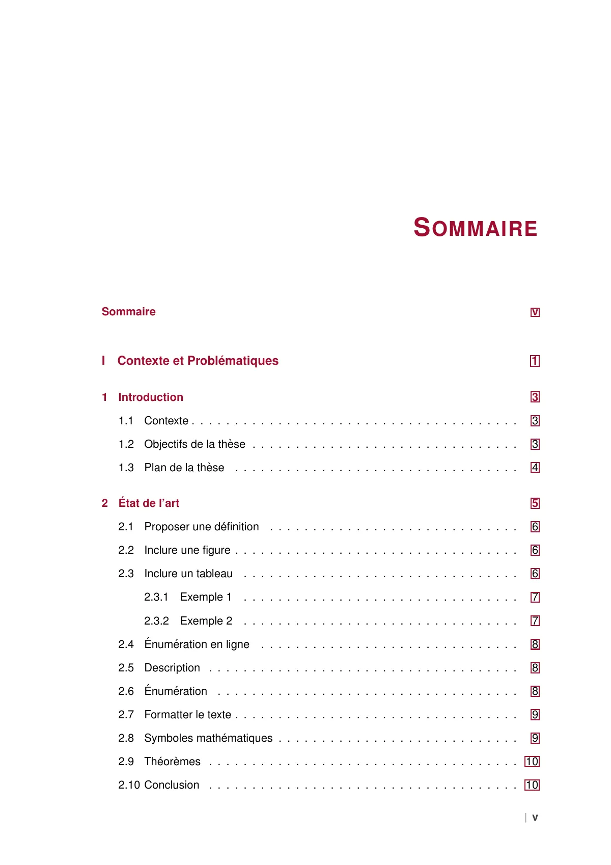 LaTeX-Vorlage Université Bourgogne Europe PhD-Thesis, SPIM, Französisch, Seite 5 von 44