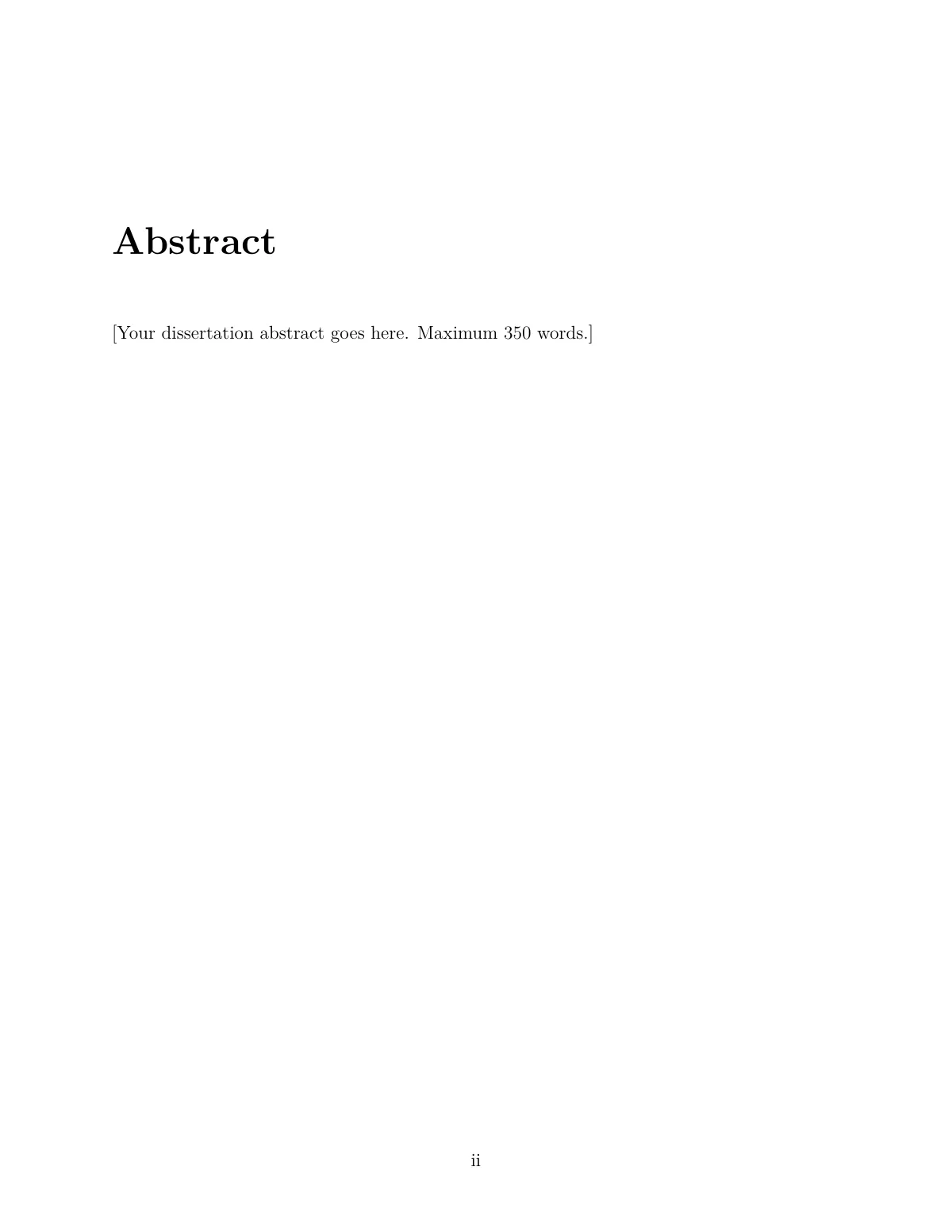 LaTeX-Vorlage Johns Hopkins University PhD-Dissertation und MS-Thesis, Seite 2 von 31