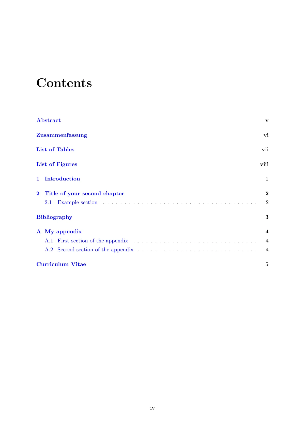 University of Vienna master's thesis LaTeX template, page 4 of 13