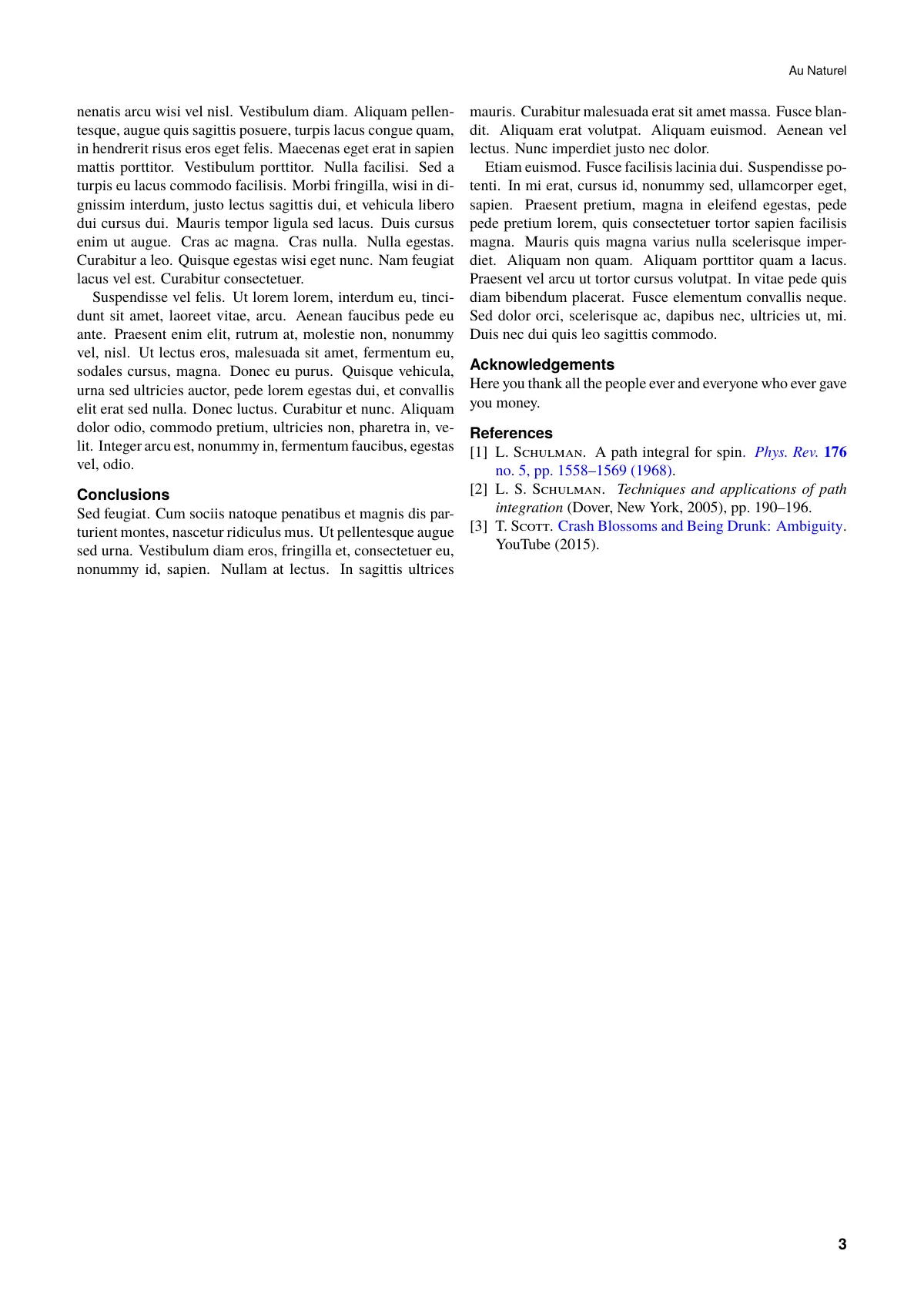 Nature-style journal article, single column LaTeX template, page 3 of 3