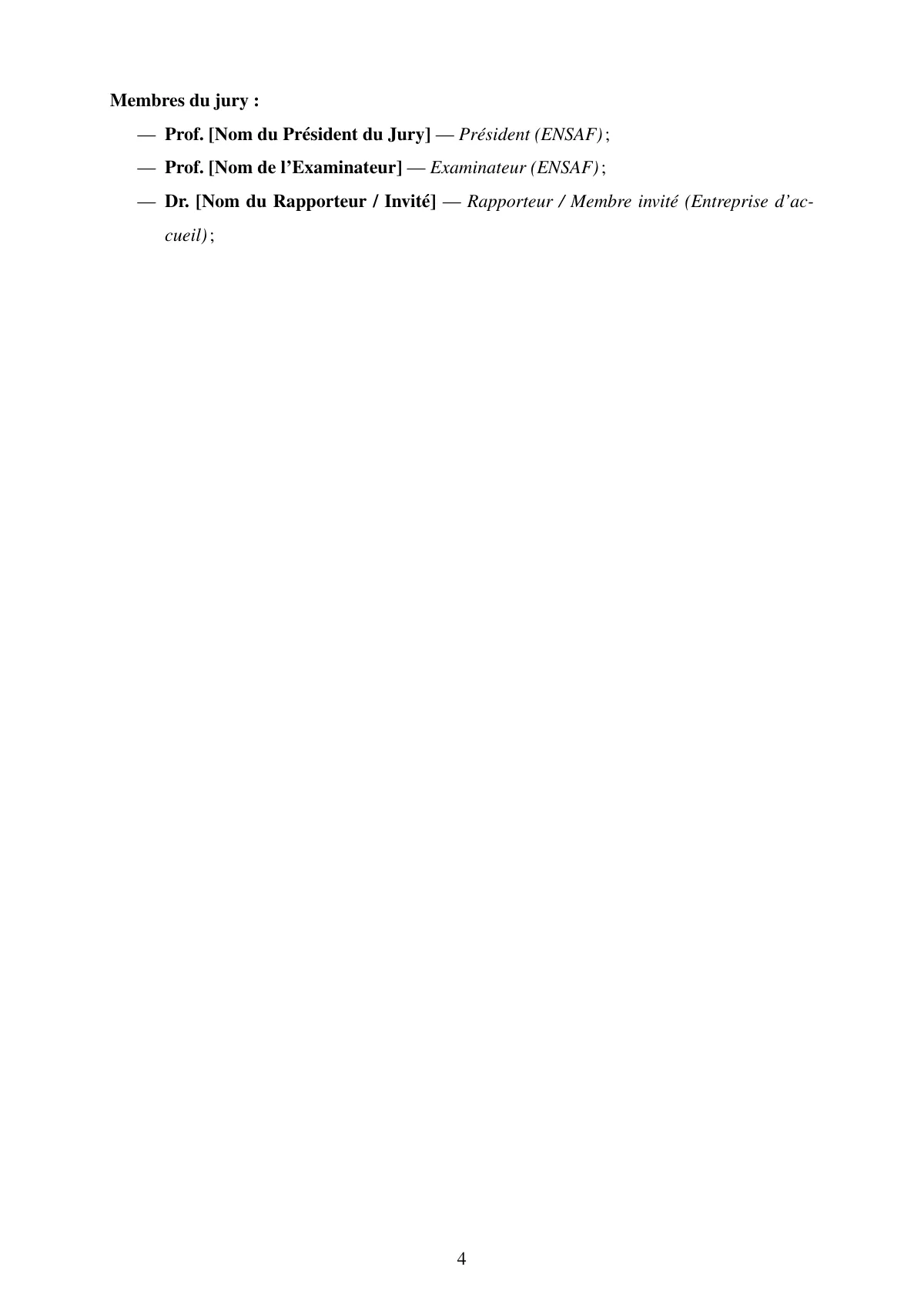 ENSA Fès internship and final-year engineering report LaTeX template, page 4 of 37