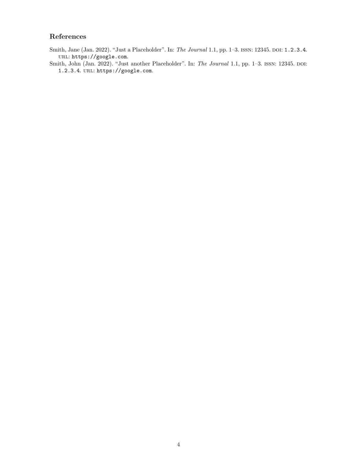 LaTeX-Vorlage Einfacher akademischer Artikel, Seite 5 von 6