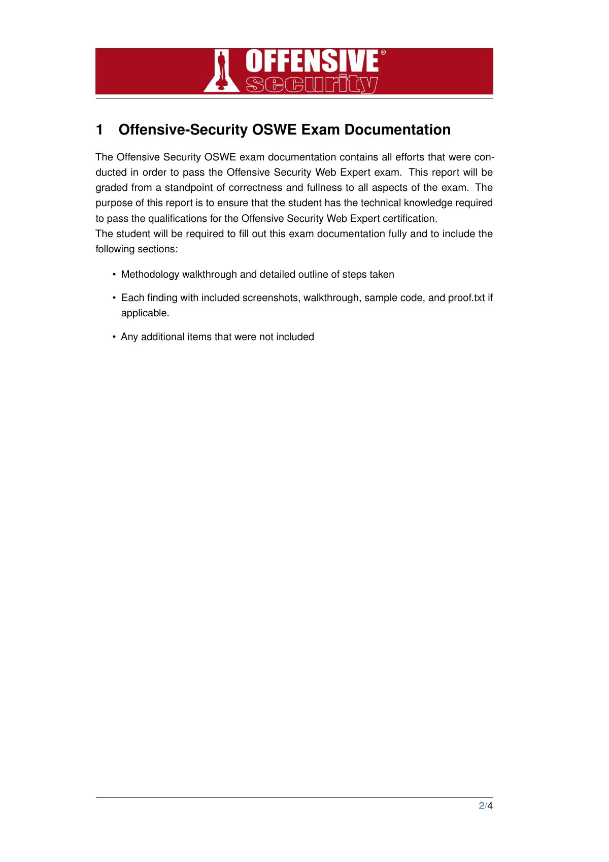 Offensive Security OSWE exam report LaTeX template, page 3 of 5