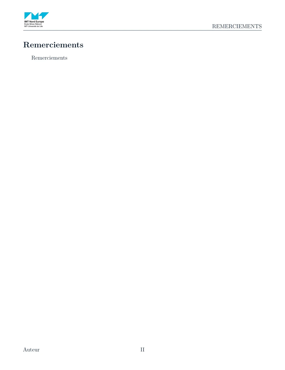 Modèle LaTeX Rapport IMT Nord Europe, page 2 sur 12