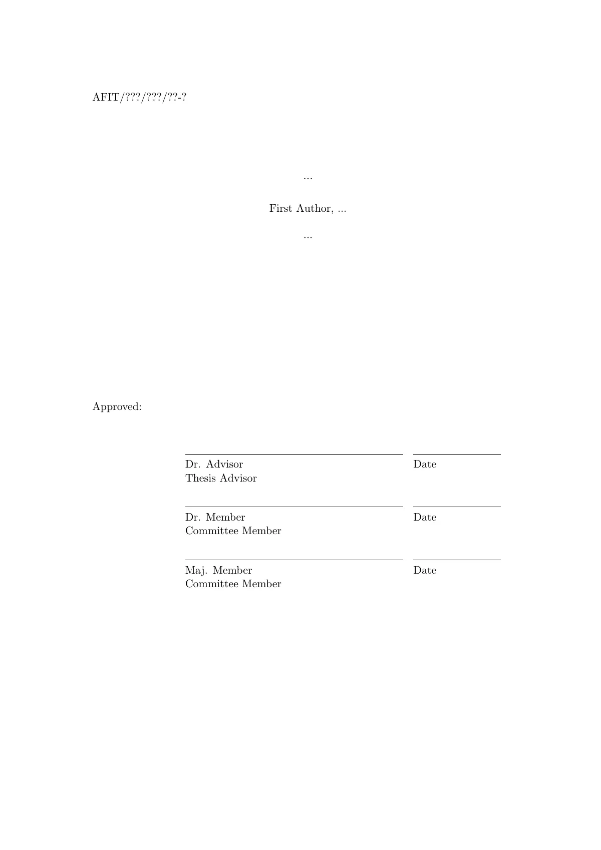 Air Force Institute of Technology thesis LaTeX template, page 4 of 16