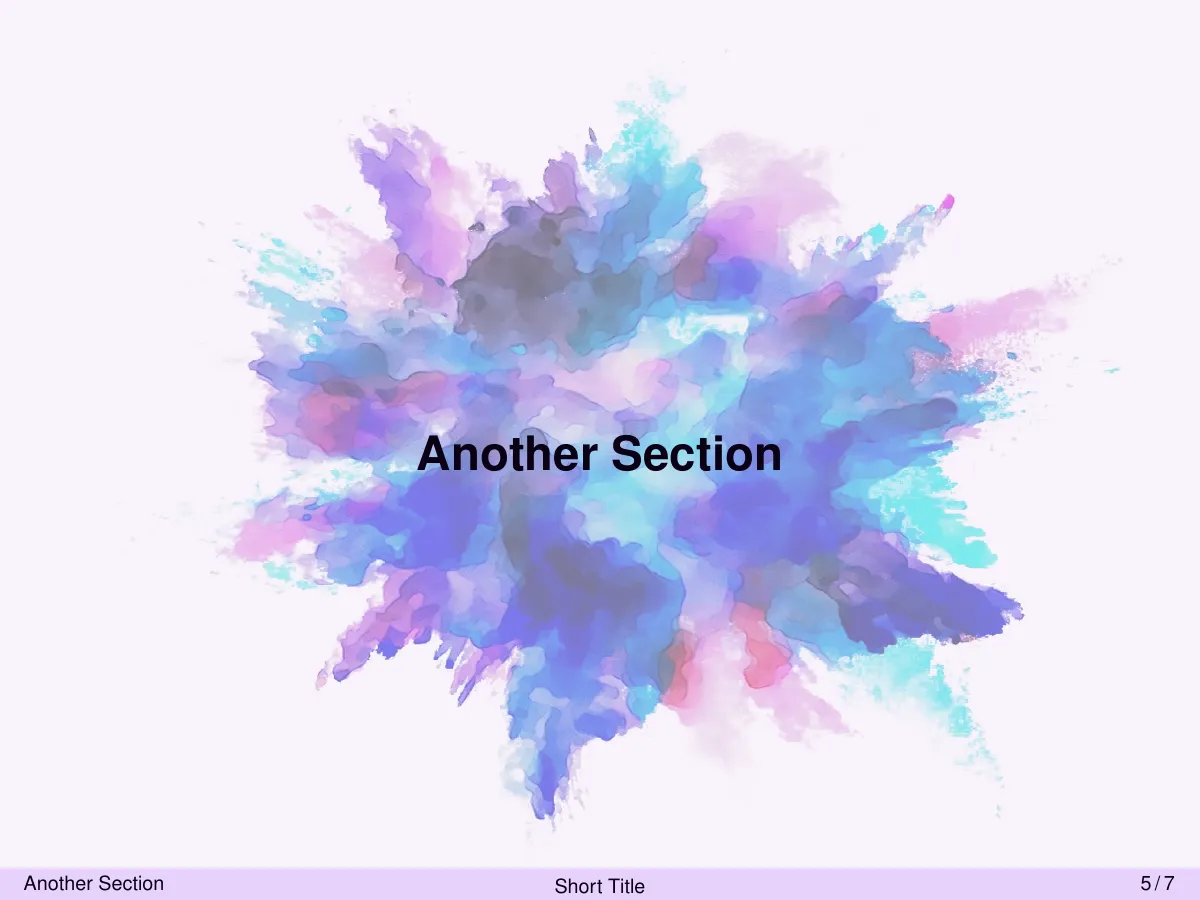 LaTeX-Vorlage SimplePurple Beamer presentation, Seite 5 von 7