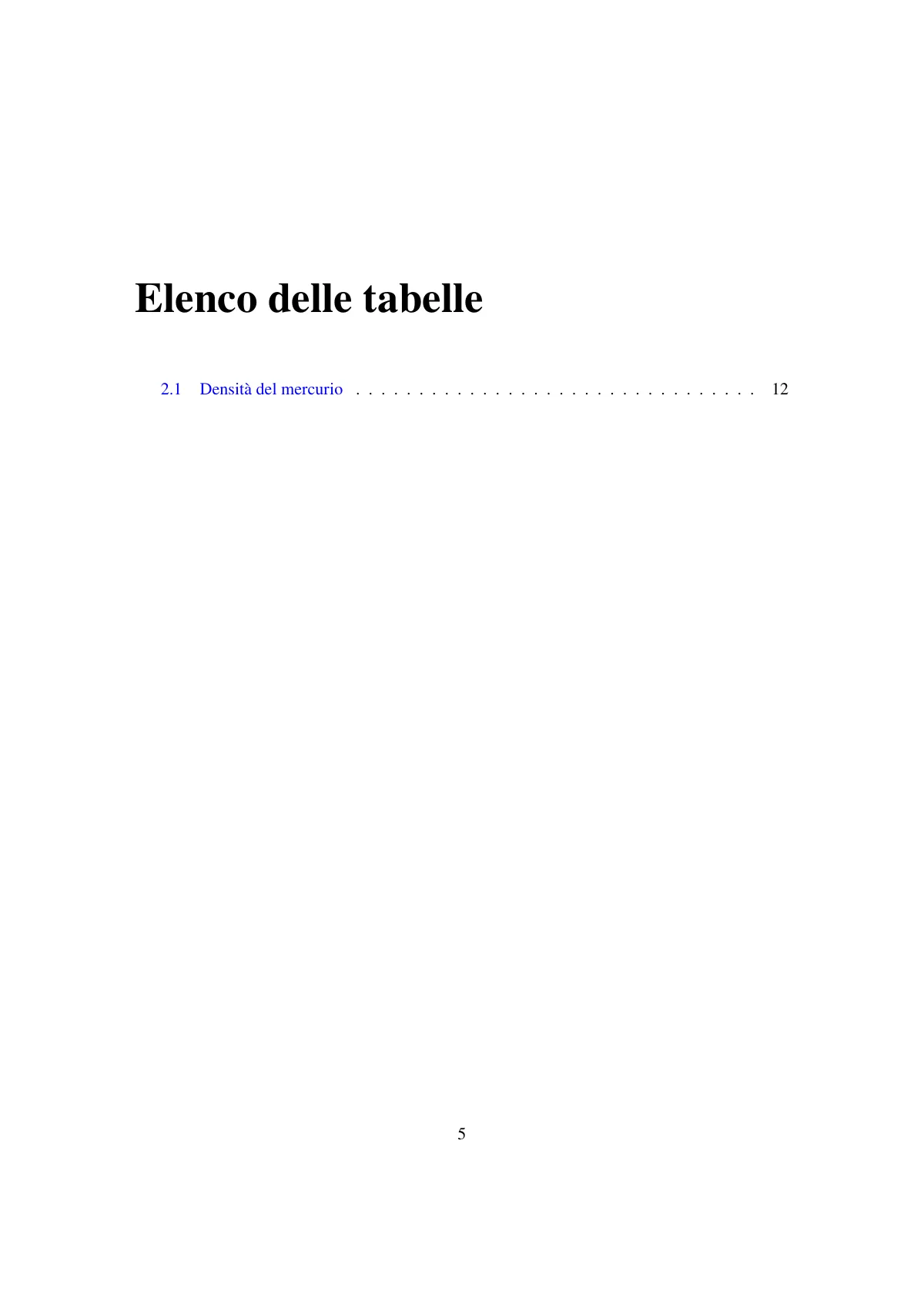 Modèle LaTeX Projet de fin d'études secondaires italien, toptesi, page 5 sur 18