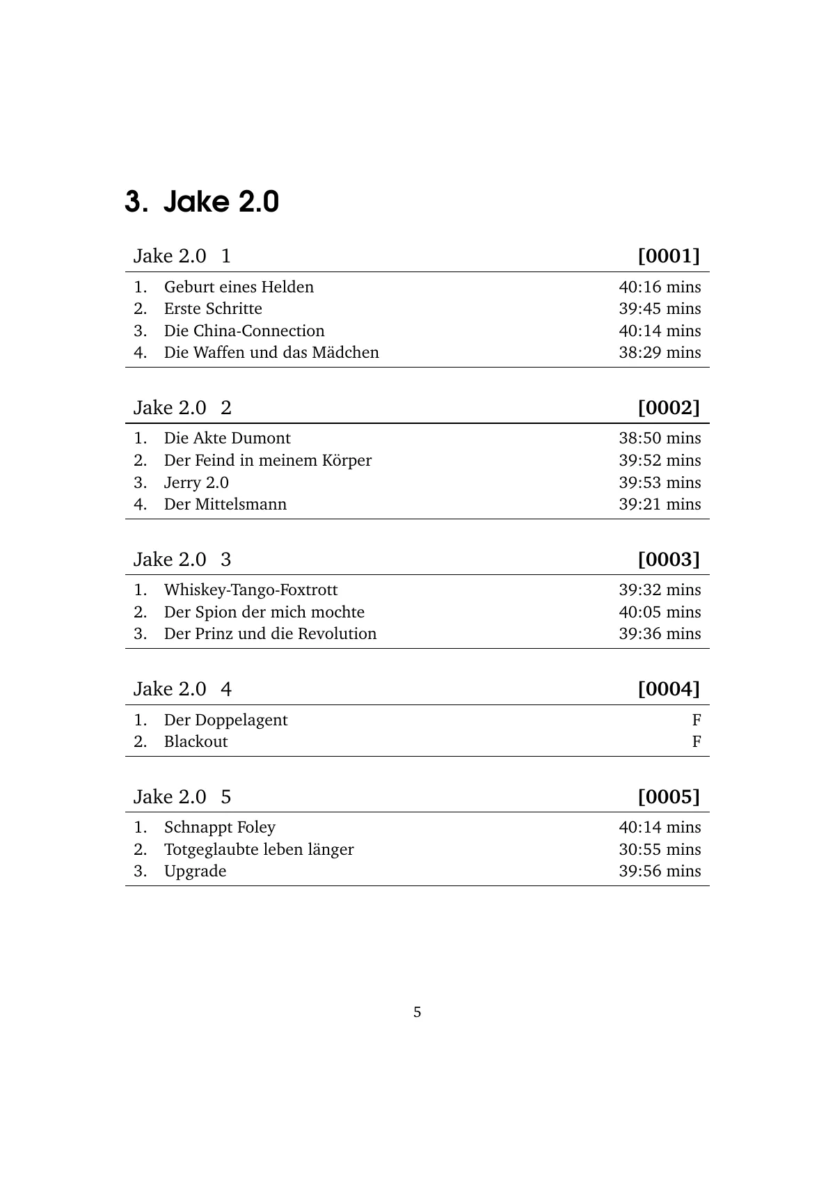 DVD collection catalogue (German) LaTeX template, page 5 of 9