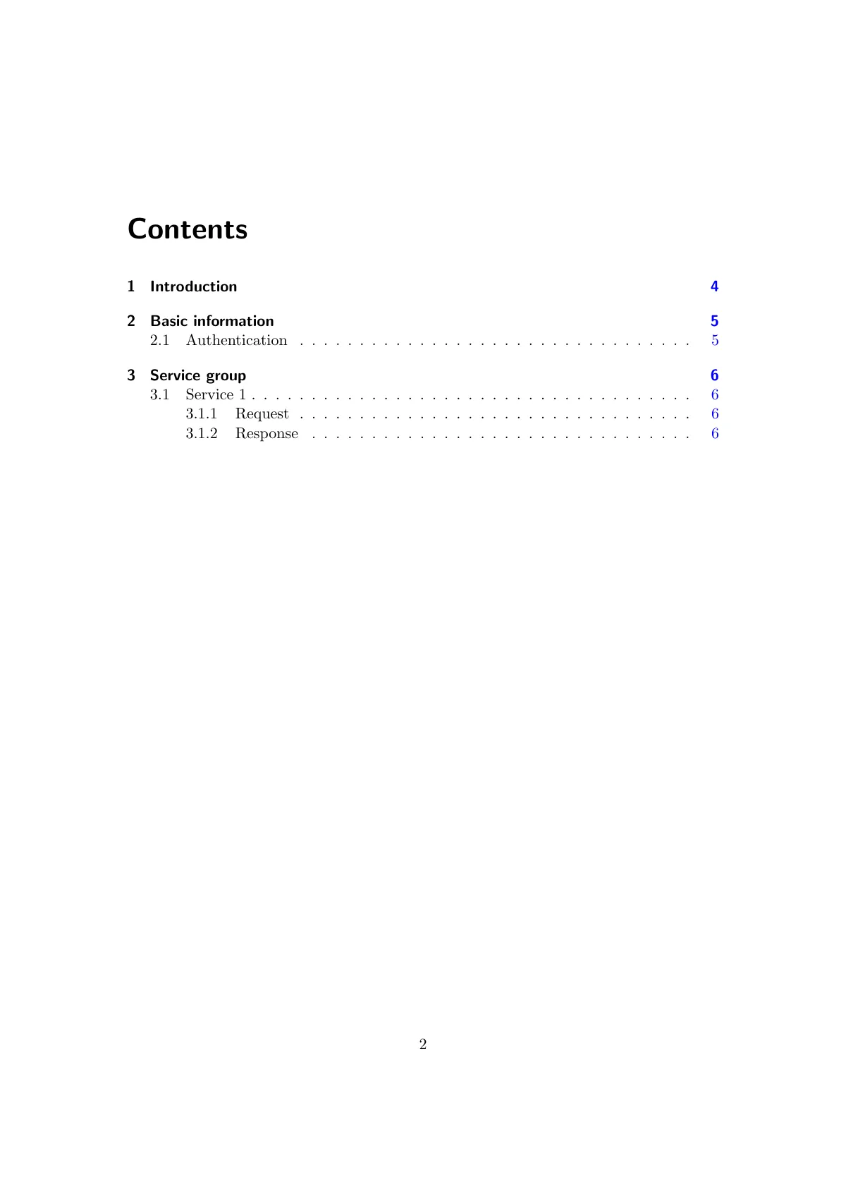 LaTeX-mallen Rest API documentation, sida 2 av 8