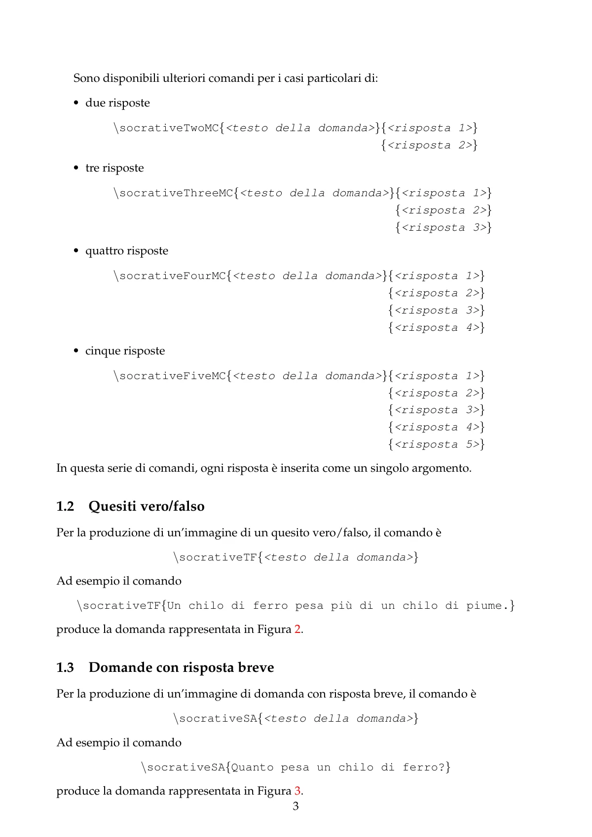 LaTeX-Vorlage Anleitung für das Socrative-Quiz-Paket, Italienisch, Seite 3 von 11