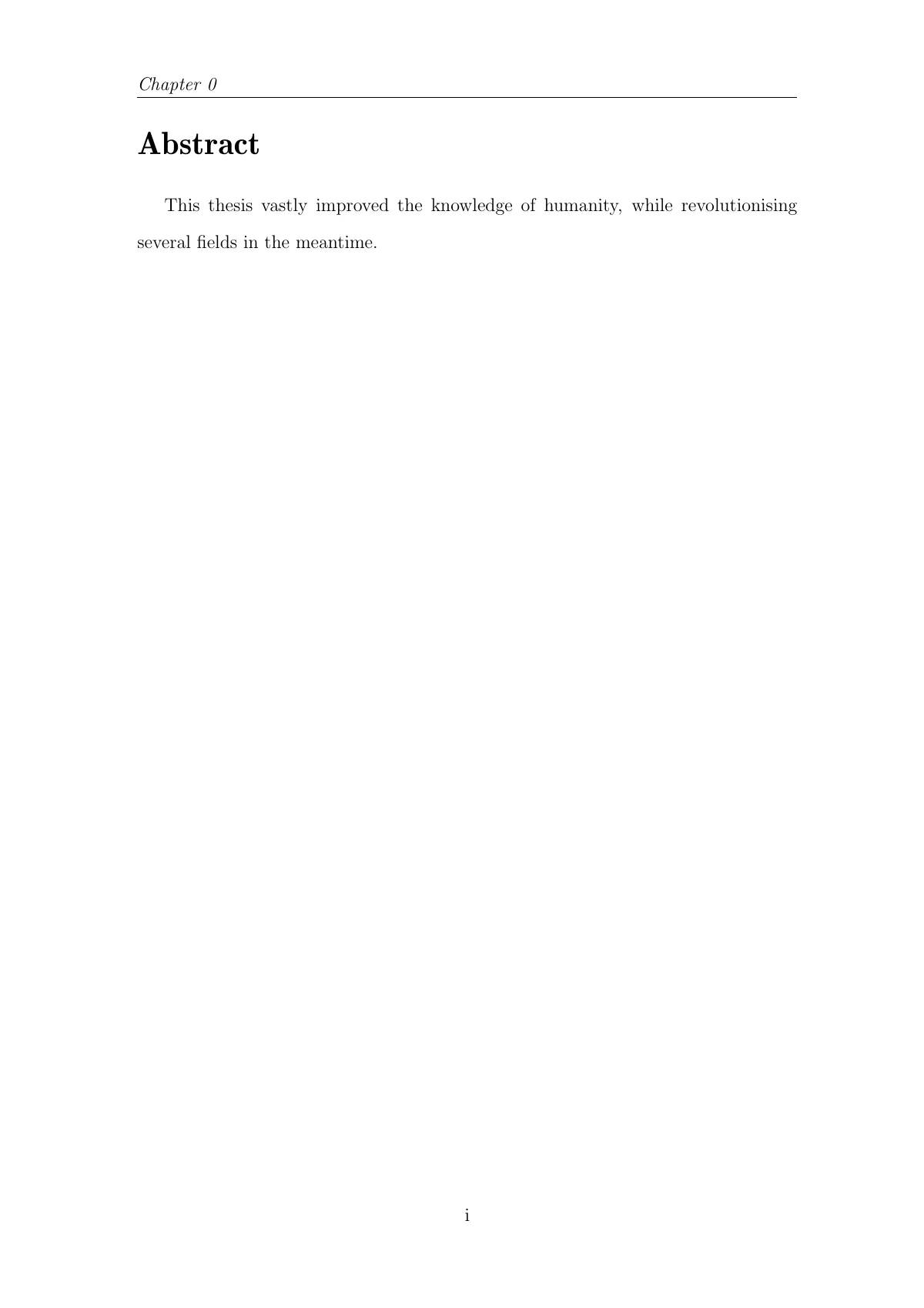 University of Birmingham PhD thesis, physics and astronomy LaTeX template, page 2 of 14
