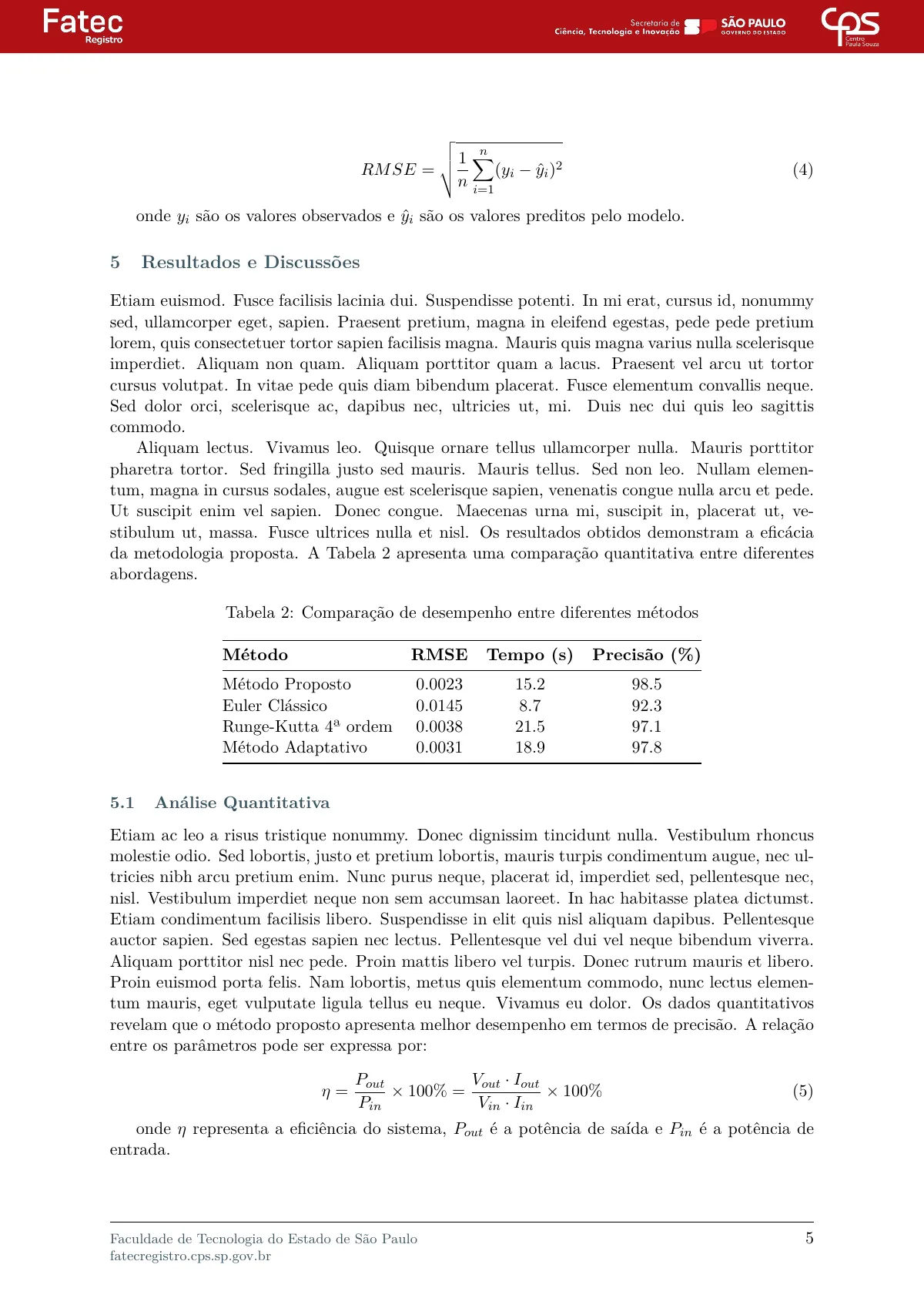 Plantilla de LaTeX Artículo científico, FATEC Registro, página 5 de 7