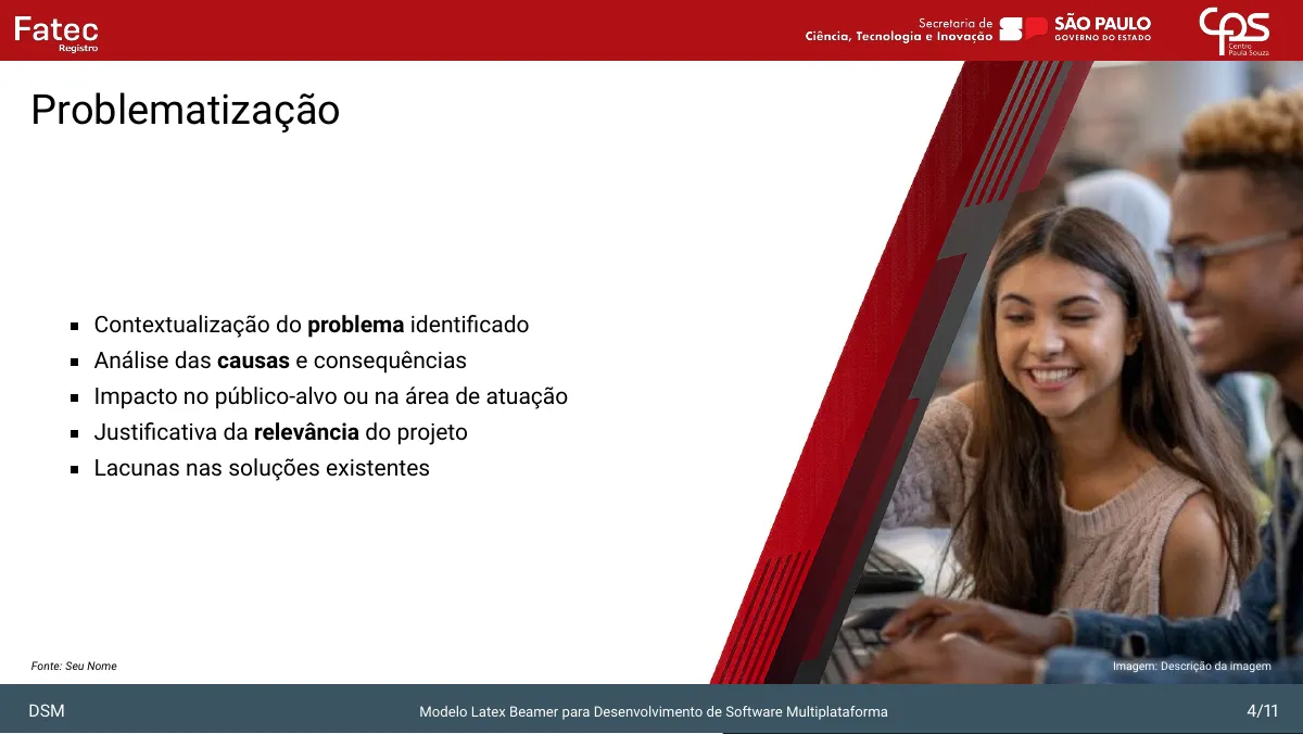 LaTeX-mallen Beamer-presentation, FATEC Registro, sida 4 av 11