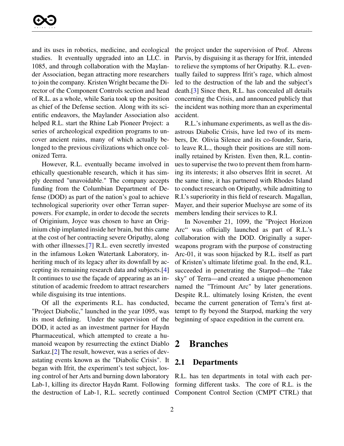 LaTeX-mallen Rhine Lab-forskningsartikel, sida 2 av 6