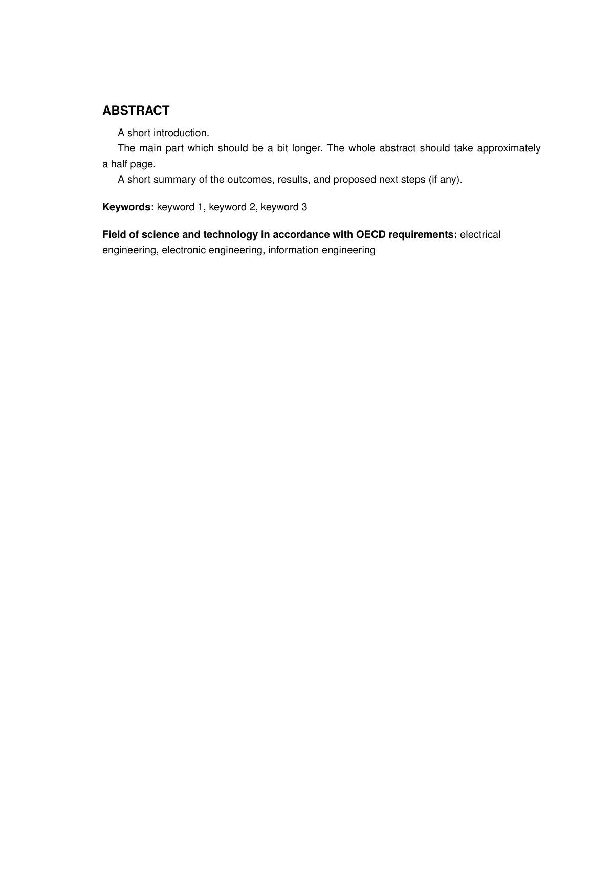 Gdańsk University of Technology thesis, Polish LaTeX template, page 3 of 12