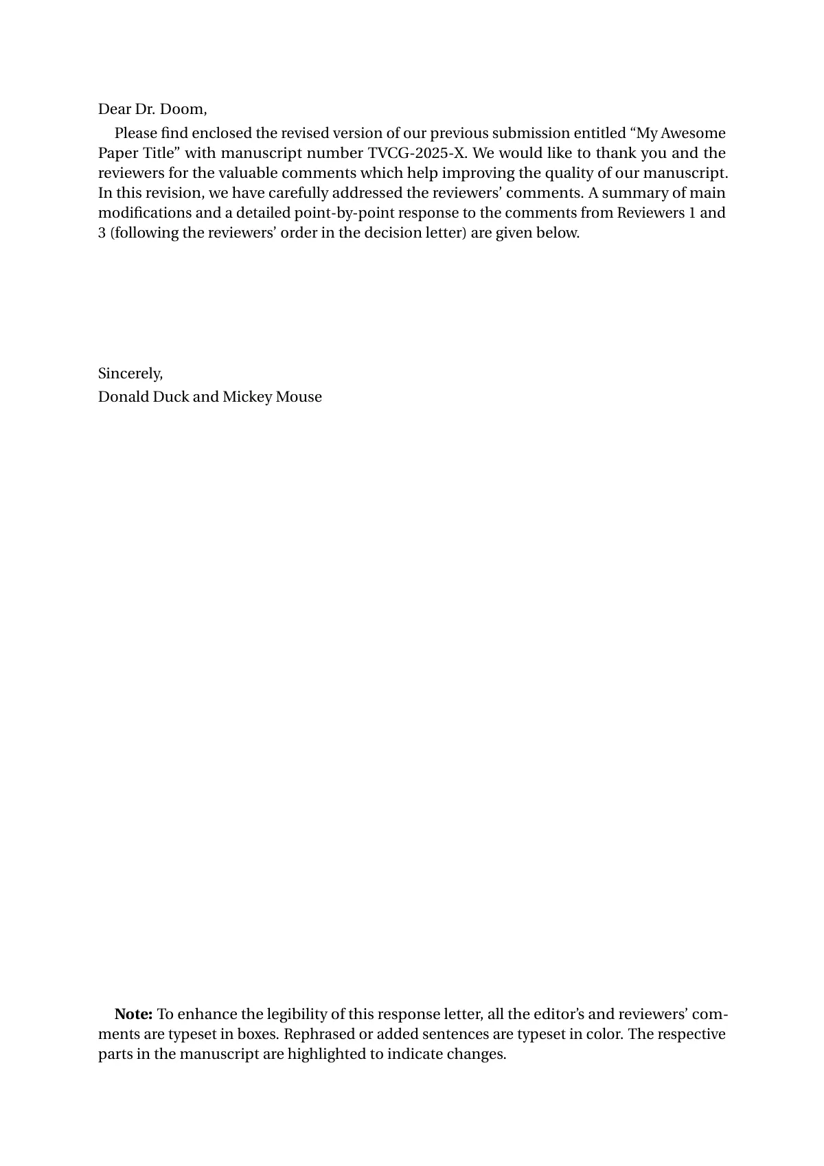 LaTeX-Vorlage Antwortschreiben an Journal-Gutachter, Seite 2 von 6
