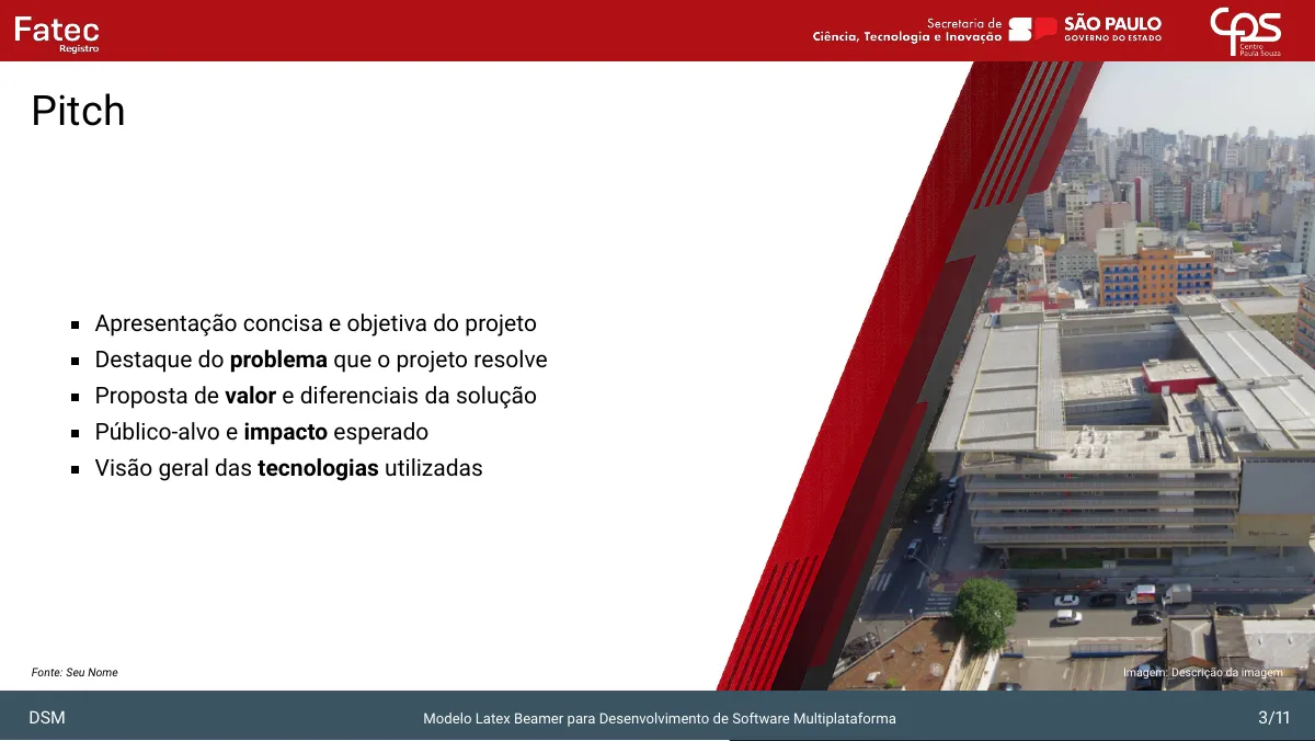 LaTeX-mallen Beamer-presentation, FATEC Registro, sida 3 av 11