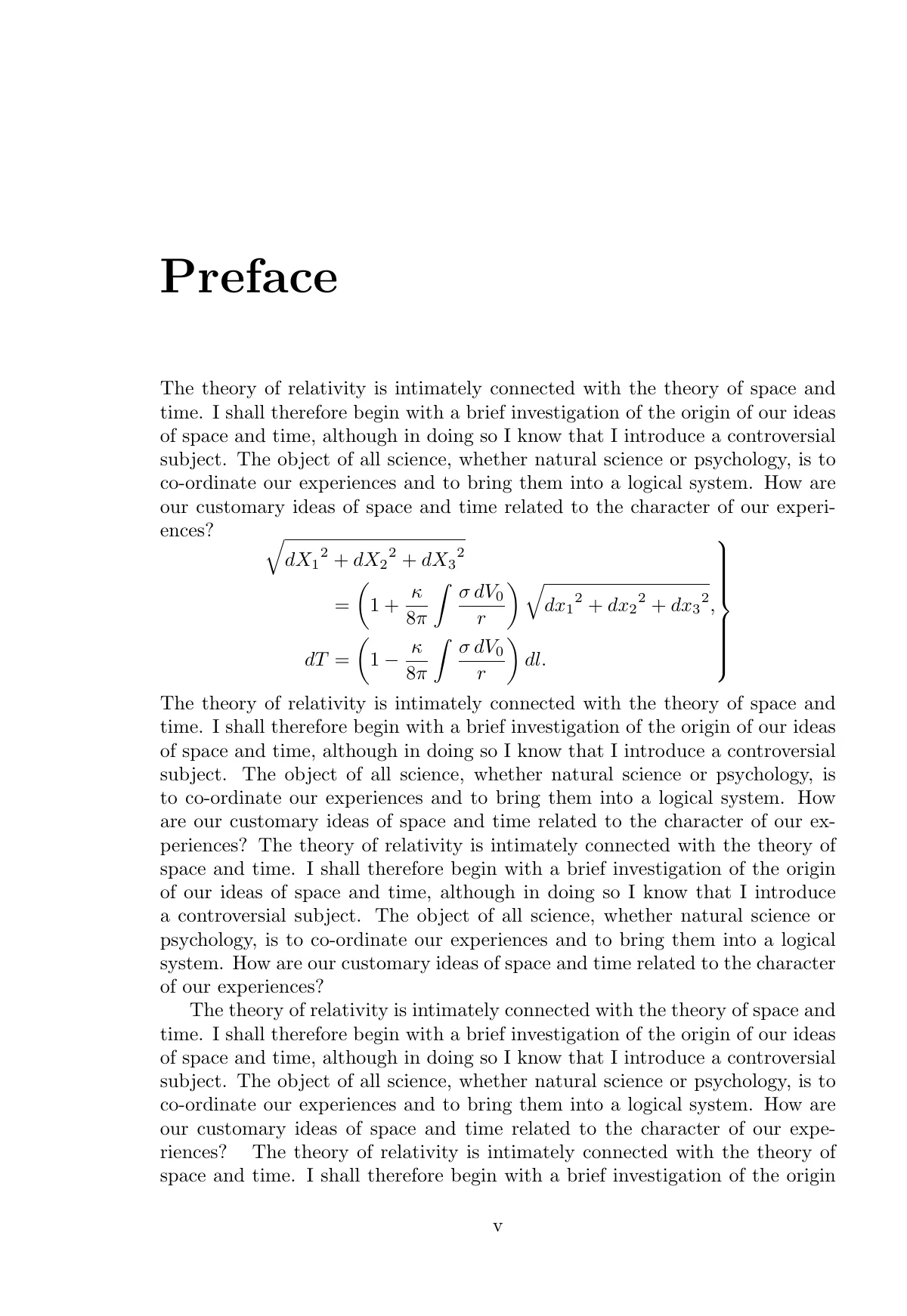 Science textbook, book-style layout with index LaTeX template, page 5 of 135