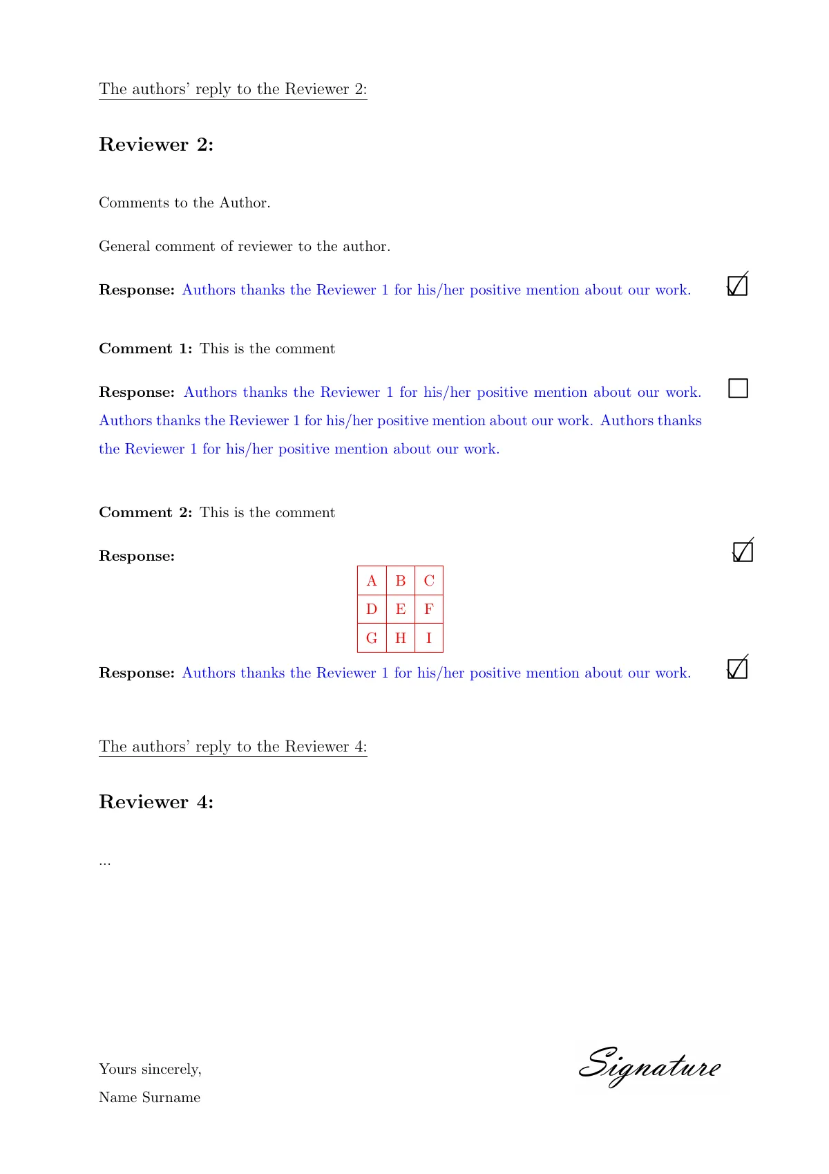 Rebuttal letter, responses to reviewers LaTeX template, page 4 of 4
