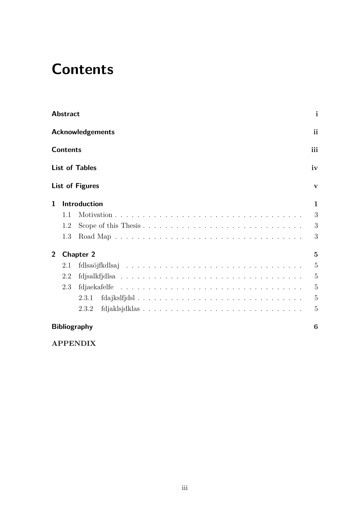 German master's thesis written in Markdown LaTeX template, page 5 of 14
