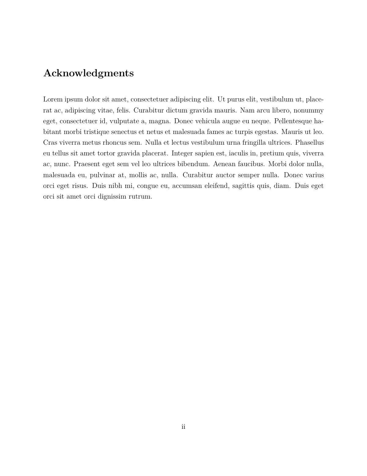 Modèle LaTeX Rapport de projet de master de l'Oregon State University, page 3 sur 15