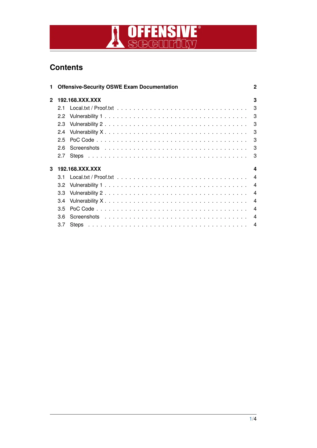 Offensive Security OSWE exam report LaTeX template, page 2 of 5