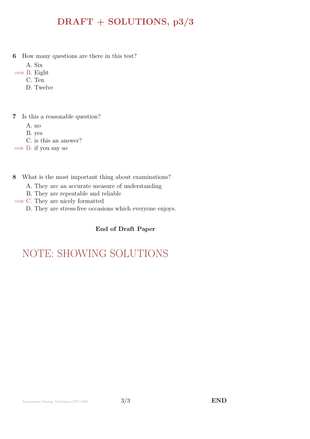 LaTeX-Vorlage Multiple-Choice-Prüfung (exam-n), Seite 3 von 3