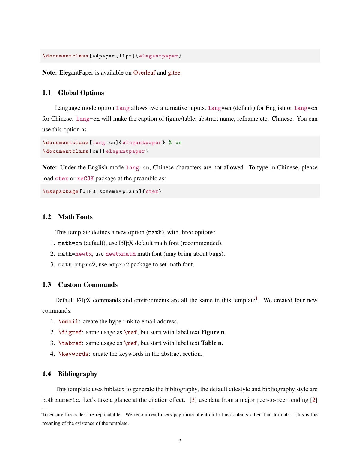 ElegantPaper working paper LaTeX template, page 2 of 4