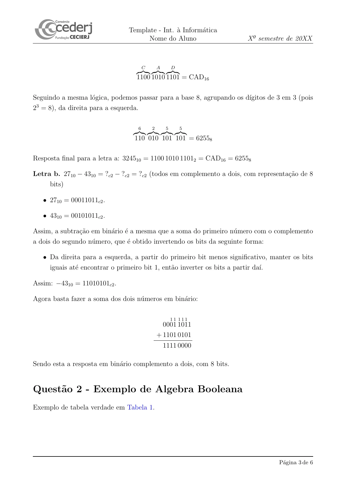 Plantilla de LaTeX Tarea de Introdução à Informática, CEDERJ, página 3 de 6