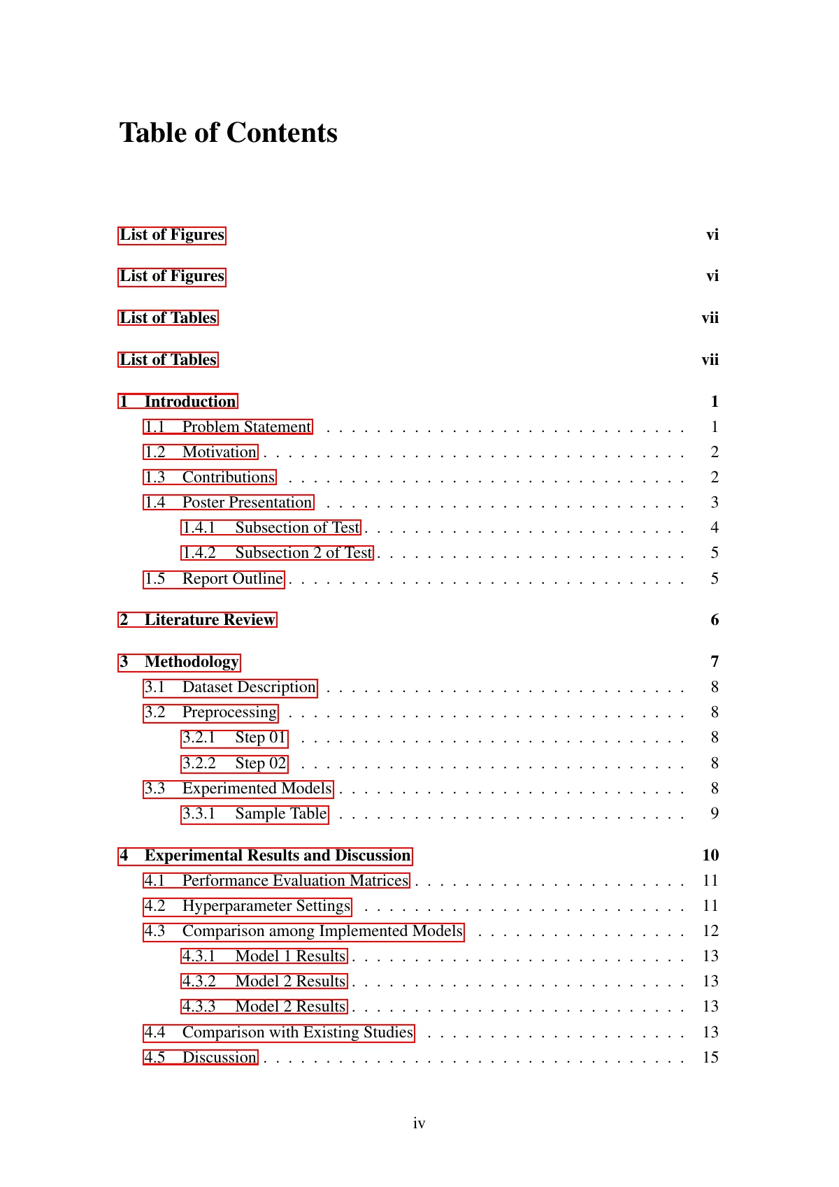 Premier University Chittagong final-year project report LaTeX template, page 5 of 27