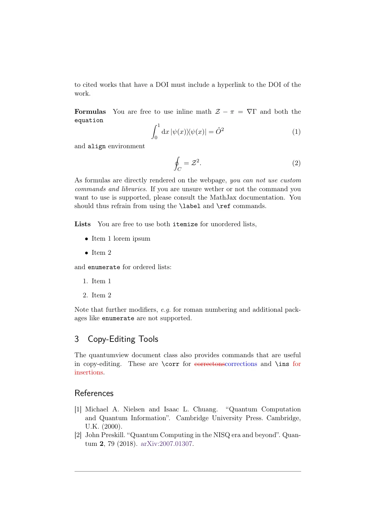 Quantum journal Views article LaTeX template, page 2 of 3