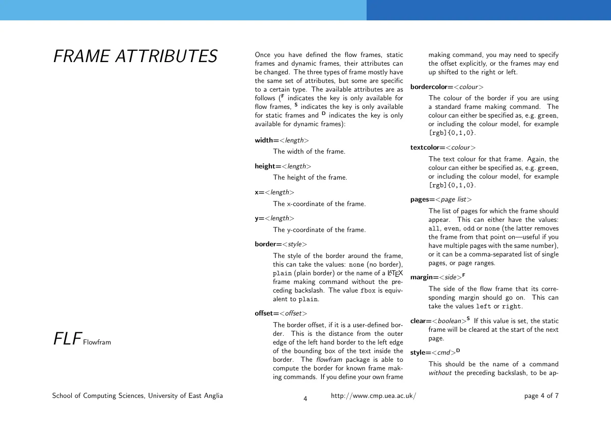 Brochure with flowing frames LaTeX template, page 4 of 7
