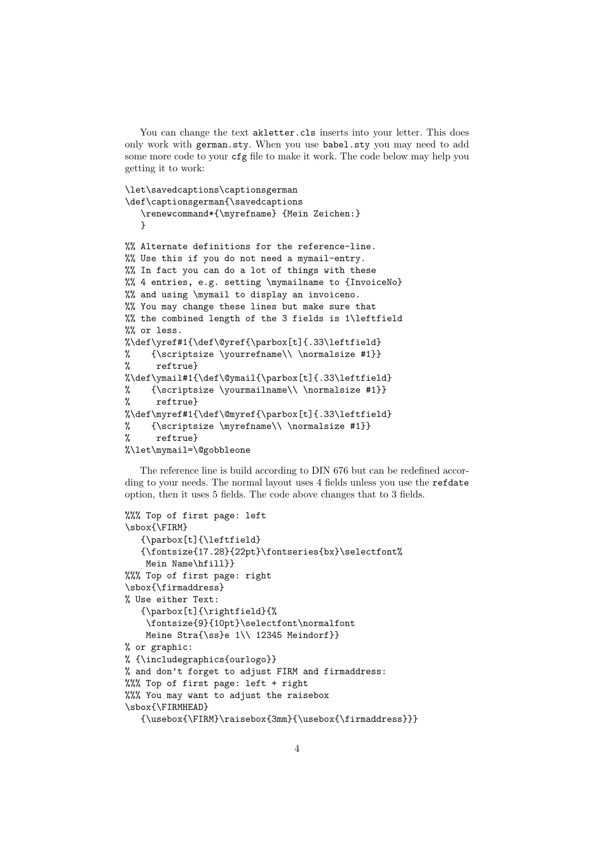 LaTeX-Vorlage myletter: Eine alte Briefklasse, Seite 4 von 11