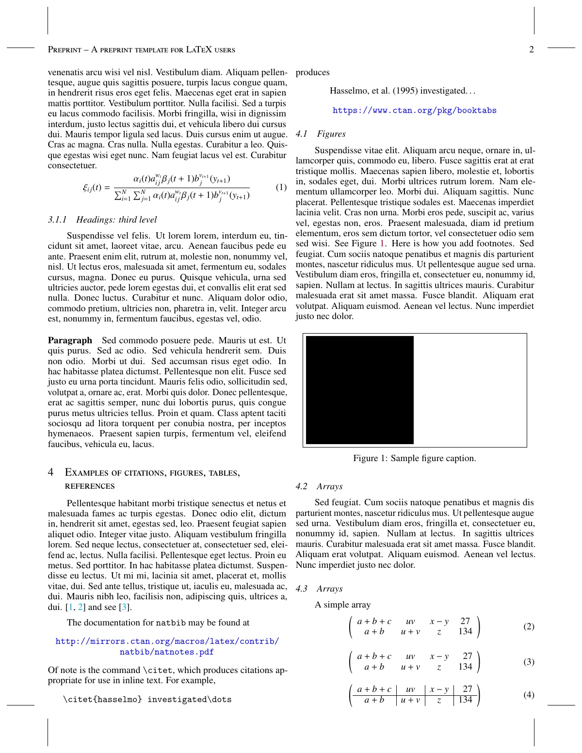 arXiv preprint, two-column LaTeX template, page 2 of 3